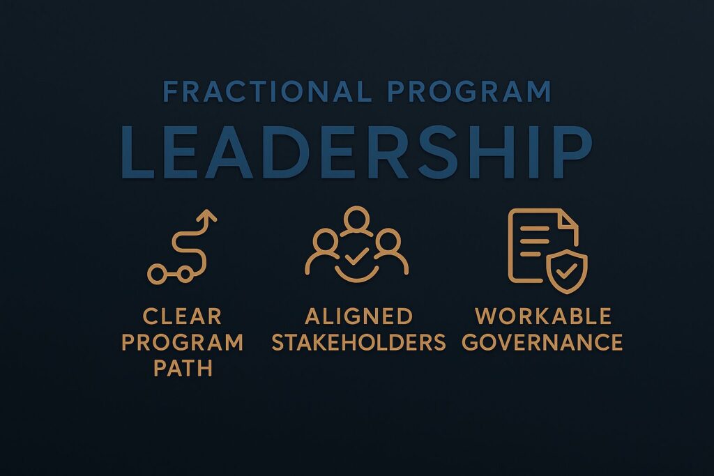 Fractional Program Leadership - embedded senior ownership for complex cross-functional initiatives